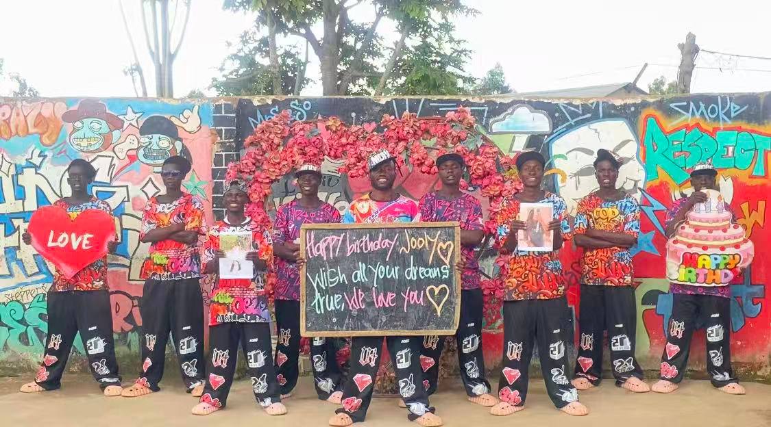 Street Celebration Crew delivering an energetic urban-style personalized celebration video from Africa